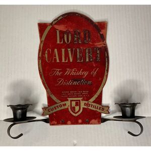 VTG Lord Calvert Candle Liquor Advertisement Sign Canadian Whiskey Bar Display